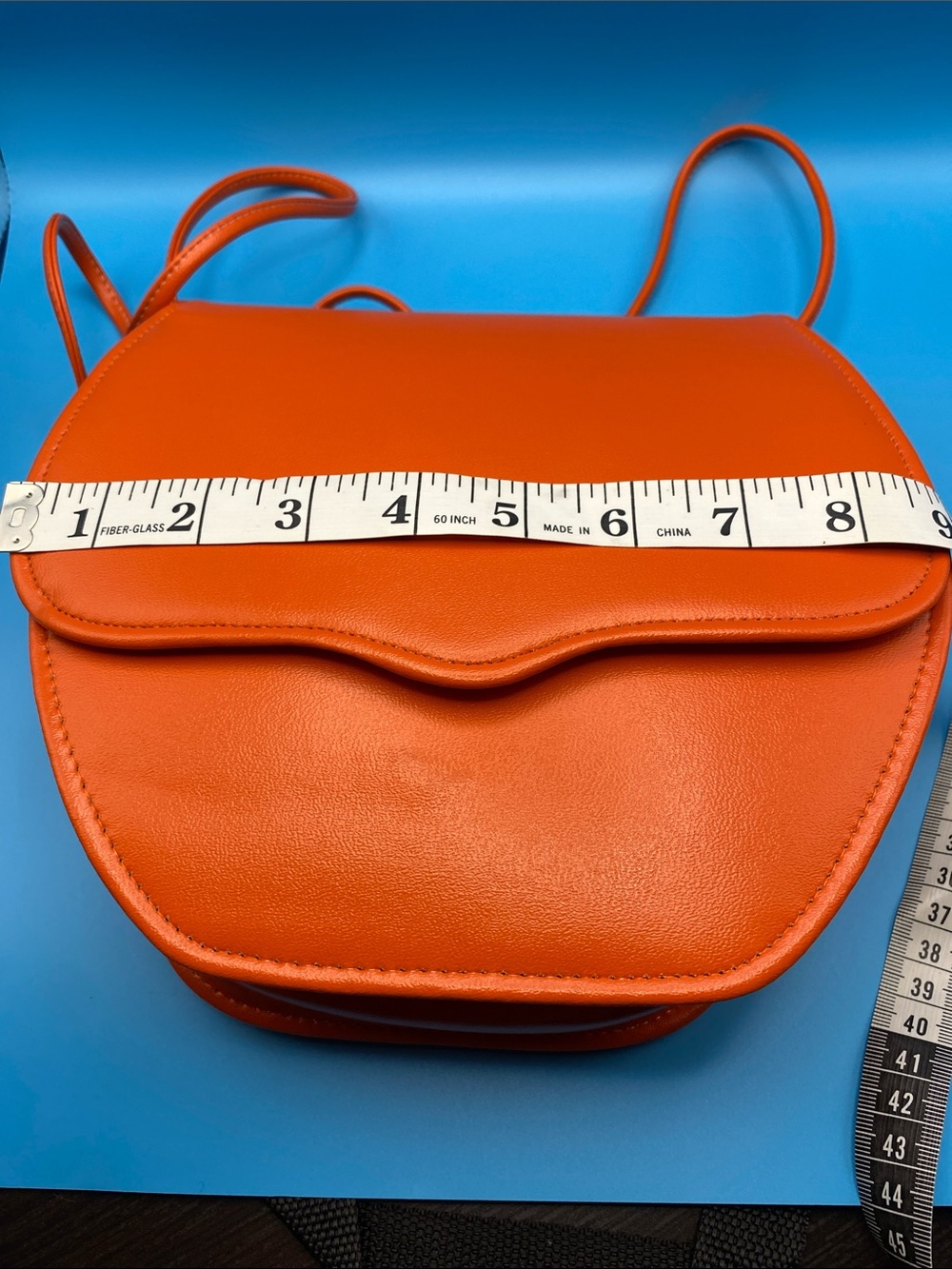Vintage 80’s Orange Faux Leather Shoulder Bag - Picture 8 of 9